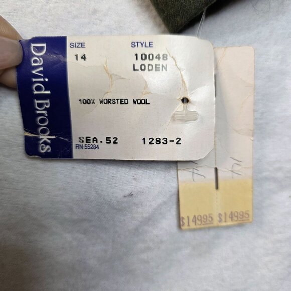 Military Style Jacket Olive Green Worsted Wool Size 14 David Brooks Deadstock - Picture 4 of 11